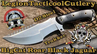BigCat Roar Black Jaguar in D2 steel Trakker knife.