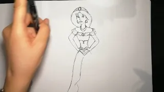 How To Draw Princess Jasmine, Disney Princess