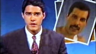 Freddie Mercury - Noticia da morte no Jornal Nacional Globo TV Brazil  25/11/1991