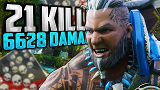 HUGE SOLO GIBBY DAMAGE GAME! 21 KILLS 6628 DAMAGE! - Gibraltar Apex Legends Season 17 Gameplay