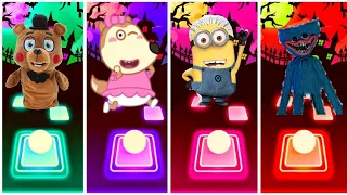 Freddy Fazbear vs Wolfoo vs Minions vs Poppy playtime chapter3🎶Who Will Win👑