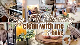 NEW * FALL MORNING CLEAN WITH ME || COZY MORNING ROUTINE || RELAXING CLEAN & BAKE  | ROBIN LANE LOWE