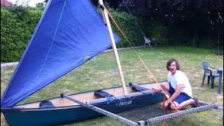 CANOE + KAYAK WITH LARGE SAIL DIY BUILD - 2013