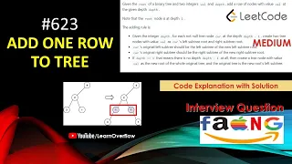Add One Row to Tree | LeetCode 623 | Tree | DFS | Java 0ms solution | @LearnOverflow