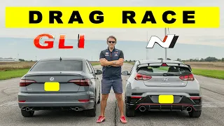 Hyundai Veloster N DCT vs VW Jetta GLI DSG, the expected result happens  Drag and Roll Race.