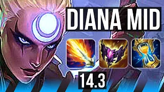 DIANA vs YONE (MID) | Rank 11 Diana | NA Grandmaster | 14.3