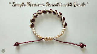 Simple Macrame Bracelet with Beads | Macrame Bracelet Tutorial