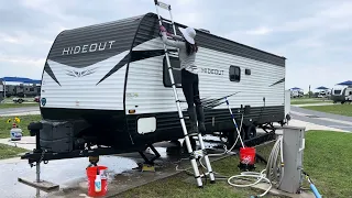 Washing My RV Travel Trailer | RV Maintenance | Jessica Kirsh