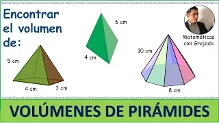 Calcular el volumen de pirámides