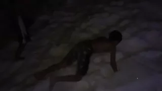 Boys polar plunge in the snow
