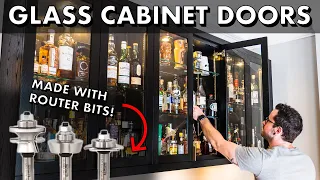 How To Make Glass Cabinet Doors with Router Bits // Home Bar Pt. 3