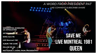 Queen- Save Me (Live Rock Montreal '81)-REACTION VIDEO