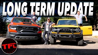 Here Are The UNEXPECTED Pros And Cons Of Owning The Ram TRX And The Ford Bronco! Long-Term Update