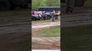 Man Slips and Falls on Wet Mud While Riding Electric Scooter - 1418286
