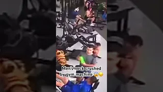 Horrifying moment man’s neck is crushed by squat machine at the gym in Brazil 😰 #gym #bodybuilding