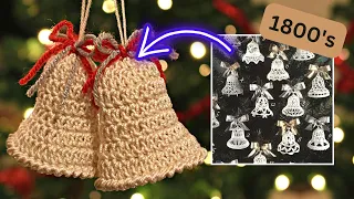 1800's VICTORIAN inspired crochet bell ornament! | Crochet Christmas Ornaments 🎄