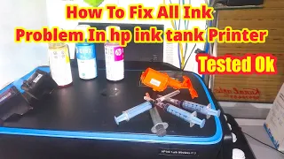 HP Ink Tank Printer how to fix colour ink not printing or How to Remove air from your  printer