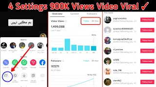 Tiktok 100K Followers First Video Viral Trick | Just 4 Settings Tiktok First Video Viral Trick Live