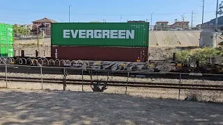 Union Pacific westbound intermodal/baretable train in downtown El Paso TX 06/01/24