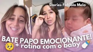 BATE PAPO EMOCIONANTE + ROTINA COM BEBÊ E PRESENTES DA AMIGA/ Stories da Fabíola Melo