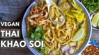 Warming and Cozy Vegan Thai Khao Soi - my favorite Chiangmai's noodle soup