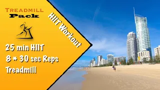 25 min HIIT Treadmill Workout Surfers Paradise Gold Coast Australia | No Music