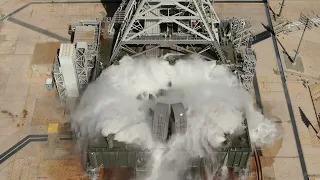 NASA Artemis 2 launch pad's water deluge system tested