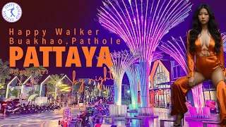 Pattaya. Soi Pathole and modern bar & restaurants city. October 2023 in Thailand.