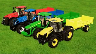 TRANSPORT OF COLORS ! PLAYING WITH THE DOG AND RUNING AWAY WITH THE TRACTOR! Farming Simulator 22