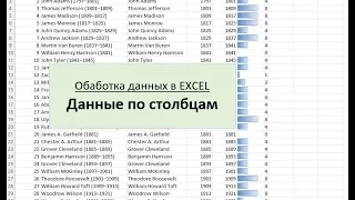 EXCEL - Перенос данных по столбцам - Text to columns