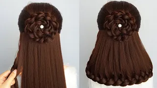 Cute Holiday Hairstyle With Braids Easy | Latest Hairstyle For Long Hair Wedding Guest