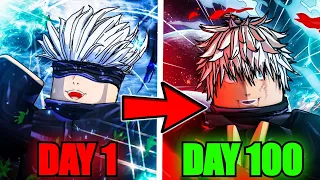 Spending 100 Days As SATORU GOJO In Jujutsu Infinite...(Roblox)