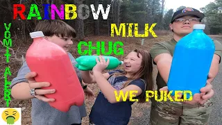 Milk Chug Challenge VOMIT ALERT (pretty colors)