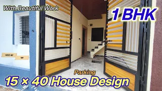 15*40 (600)sq feet house walkthrough|15*40 small house 1bhk|15*40 house plan