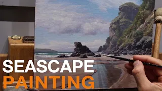 Painting a SEASCAPE! How to create DEPTH in an oil painting!