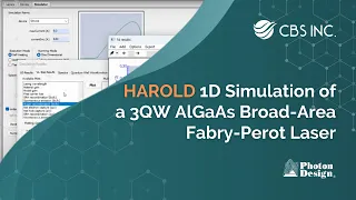 HAROLD 1D Simulation of a 3QW AlGaAs Broad-Area Fabry-Perot Laser | CBS Inc.