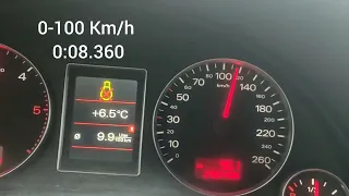 Audi A4 B7 3.0 TDi Quattro 204Km Manual acceleration 0-100 Km/h before and after chip