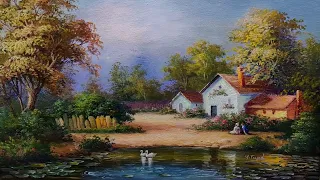 How I Paint Landscape Just By 4 Colors Oil Painting Landscape Step By Step 38 By Yasser Fayad