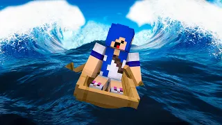 esse TSUNAMI REALISTA DESTRUIU meu BARCO! Minecraft