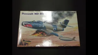 Valom 1 72nd Scale Marcel Dassault MD 450 Ouragan In Box Review New