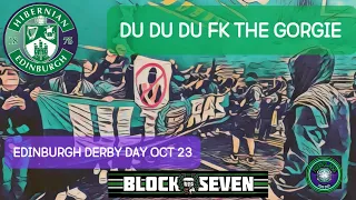 "DU DU DU DO ** The Gorgie!!" Hibees & Block Seven Ultras Marching to Tynie Oct 2023 💚 4k 💚