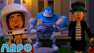 ARPO The Robot | Trick or Treat!! - Don't Wake The Baby | Funny Halloween Cartoons for Kids