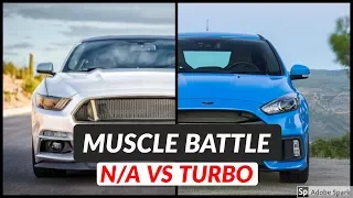 Ford Mustang GT vs Ford Focus RS | Top Speed and Acceleration Comparison | N/A vs Turbo