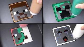 minecraft Pancake art - steve, pig zombie, creeper, ghast