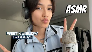 ASMR ☆ SLOW VS. FAST (mouth sounds, mic scratching,..)