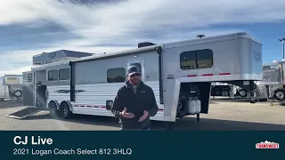 2021 Logan Coach Select 812 3 Horse Living Quarters