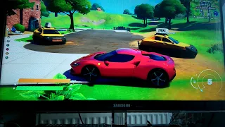 Ferrari 296 gtb race against all cars and ufo in fortnite