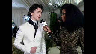 Timothee Camelot interview with Keke Palmer at the Met gala red carpet 2021