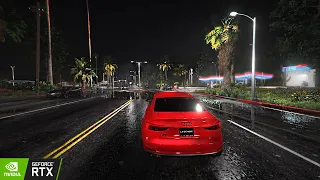 GTA 5 [ QuantV + Naturalvision Evolved ] Beautiful Next-Gen Rainy Night | Raw Gameplay On RTX™ 4090
