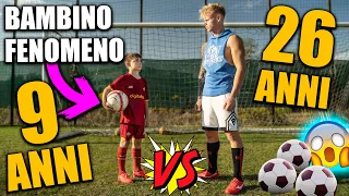 ⚽️ SFIDO IL BAMBINO PIU' FORTE D'ITALIA A CALCIO! 😱 9 ANNI VS 26 ANNI